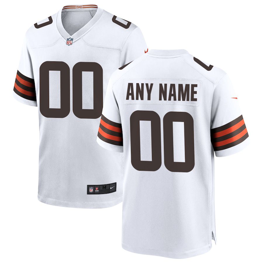 Men Cleveland Browns Nike White Custom Game NFL Jersey